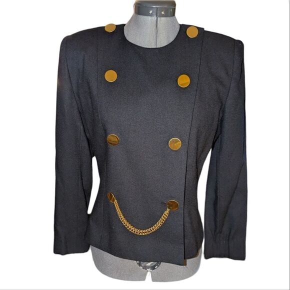 Vintage Suitsme black jacket with gold chain and buttons‎ - Picture 4 of 5